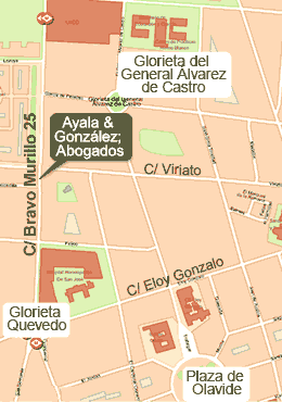 Plano de Situación del despacho: Ayala y González Abogados contra el Ruido